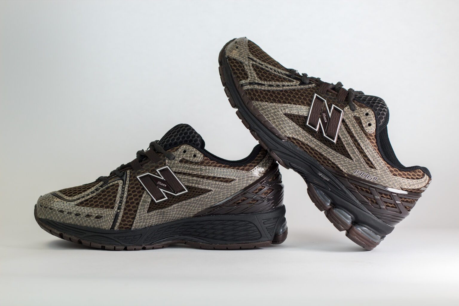 New Balance 1906R Snakeskin Thunder Brown – Bruin/Zwart – Heren/Dames/Uniseks Sneakers – Leer/Mesh – U19062NQ – Binnenkant