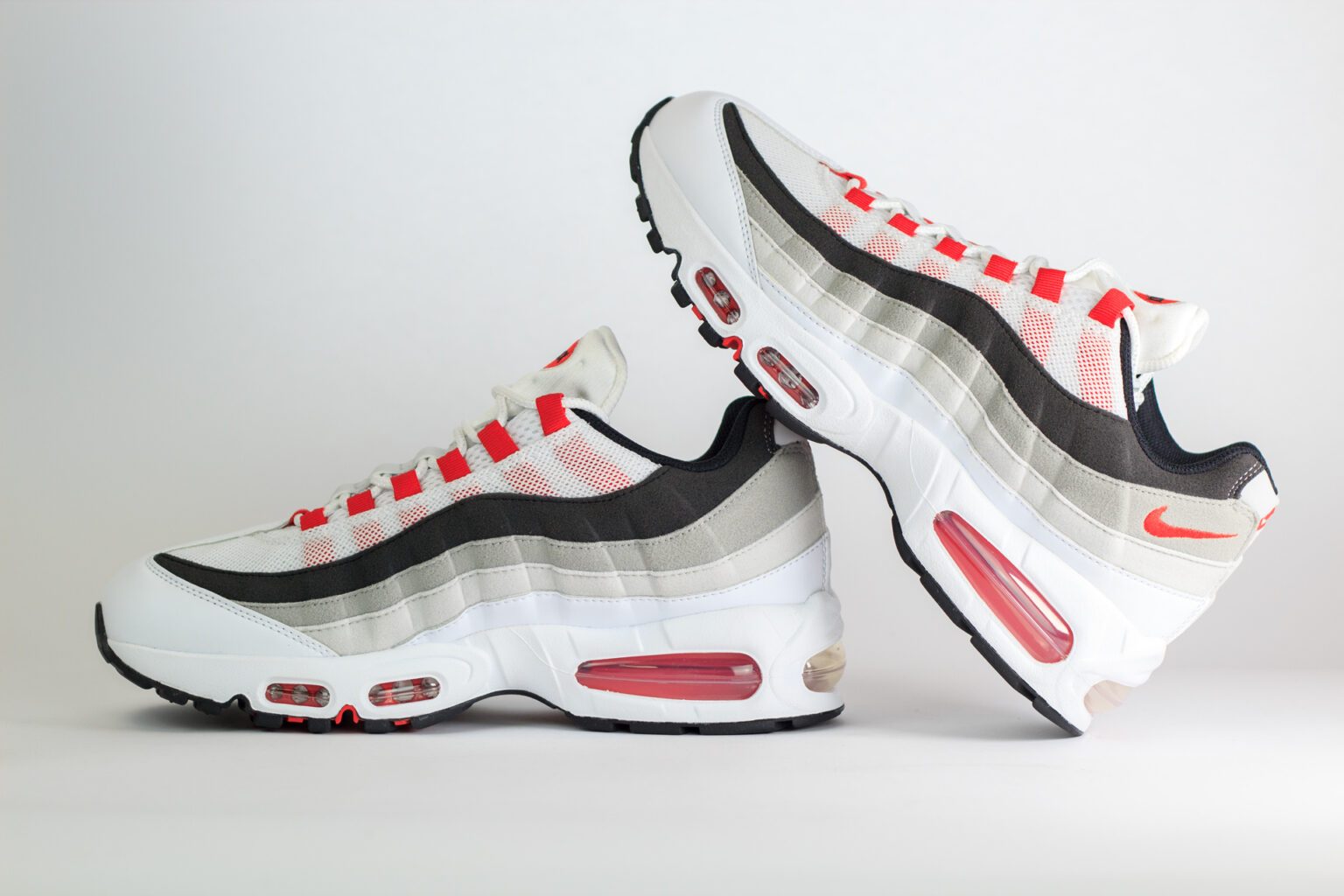 Nike Air Max 95 OG Big Bubble Comet Red – Wit/Rood/Zwart – Heren/Dames/Uniseks Sneakers – Leer/Mesh – IB7862-100 – Binnenkant