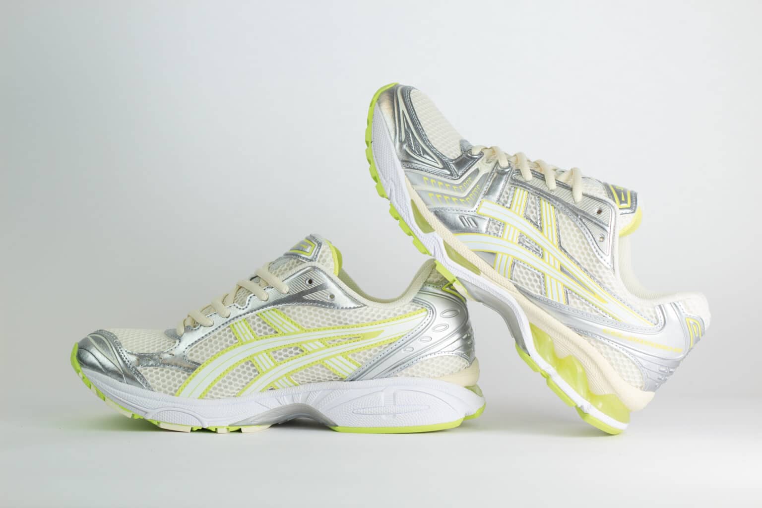 ASICS Gel-Kayano 14 Cream Pistachio – Zilver/Beige/Groen – Heren/Dames/Uniseks Sneakers – Leer/Mesh – 1203A537-112 – Binnenkant