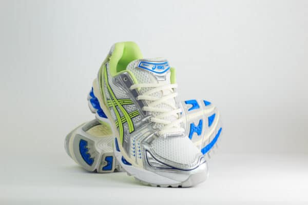 ASICS Gel-Kayano 14 Sprite – Zilver/Beige/Groen – Heren/Dames/Uniseks Sneakers – Leer/Mesh – 1203A537-108 – Voorkant